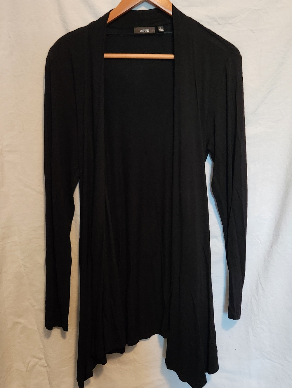 Apt. 9 Black Open Front Drape Cardigan